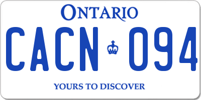 ON license plate CACN094