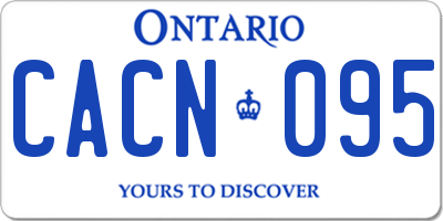 ON license plate CACN095