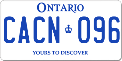 ON license plate CACN096