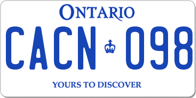 ON license plate CACN098