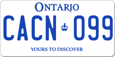 ON license plate CACN099