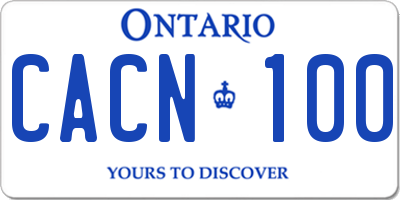 ON license plate CACN100