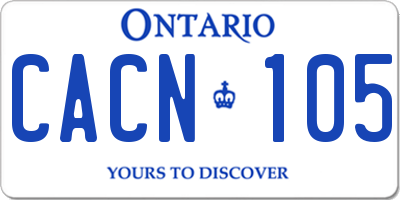 ON license plate CACN105