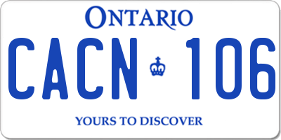 ON license plate CACN106