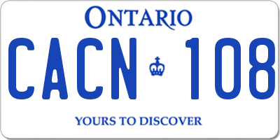 ON license plate CACN108