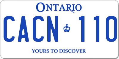 ON license plate CACN110