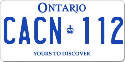 ON license plate CACN112