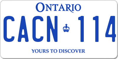 ON license plate CACN114