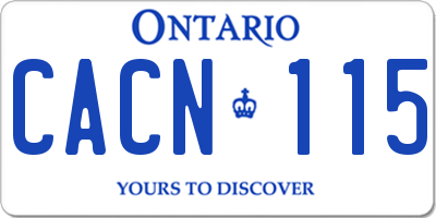 ON license plate CACN115