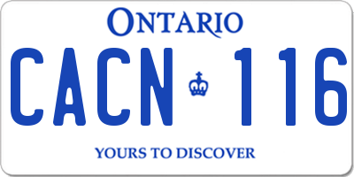 ON license plate CACN116