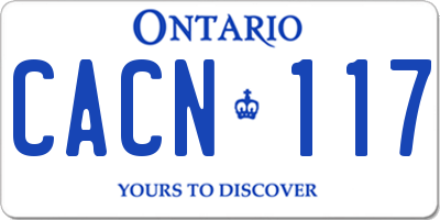 ON license plate CACN117