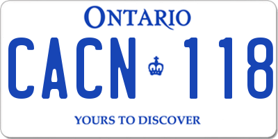 ON license plate CACN118