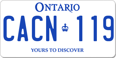 ON license plate CACN119