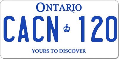 ON license plate CACN120