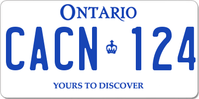 ON license plate CACN124