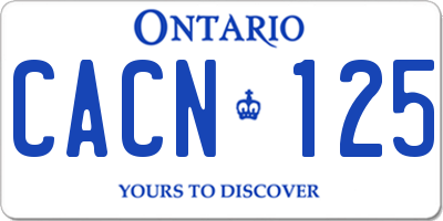 ON license plate CACN125