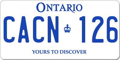 ON license plate CACN126