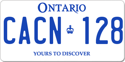 ON license plate CACN128