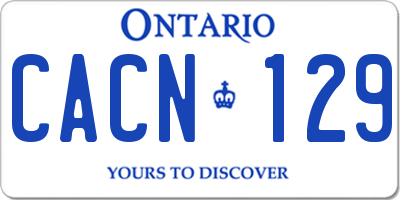 ON license plate CACN129