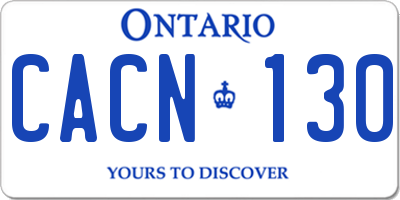 ON license plate CACN130