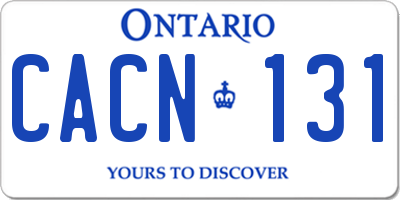 ON license plate CACN131