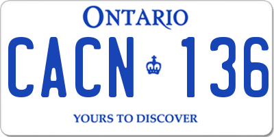 ON license plate CACN136