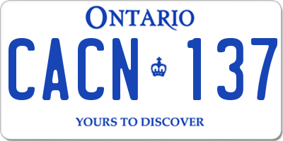 ON license plate CACN137