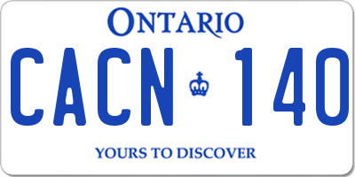 ON license plate CACN140