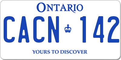 ON license plate CACN142