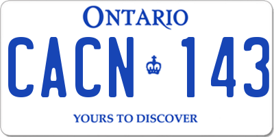 ON license plate CACN143