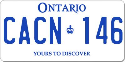 ON license plate CACN146