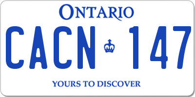 ON license plate CACN147