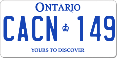 ON license plate CACN149