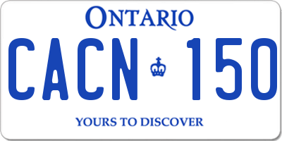 ON license plate CACN150