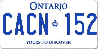 ON license plate CACN152