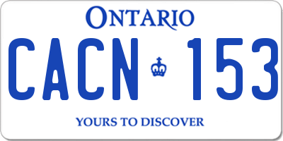 ON license plate CACN153