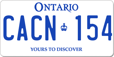 ON license plate CACN154