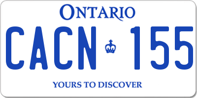 ON license plate CACN155