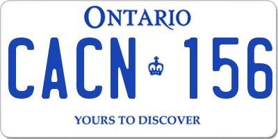 ON license plate CACN156