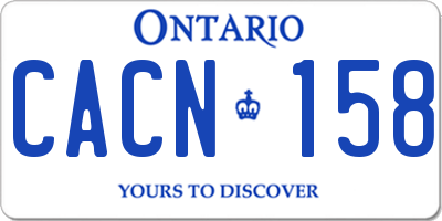 ON license plate CACN158