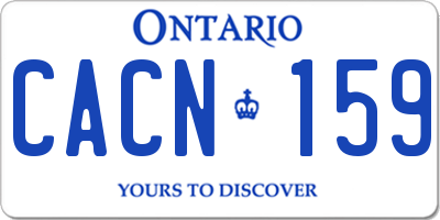 ON license plate CACN159