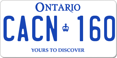 ON license plate CACN160