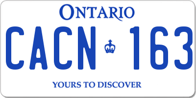 ON license plate CACN163