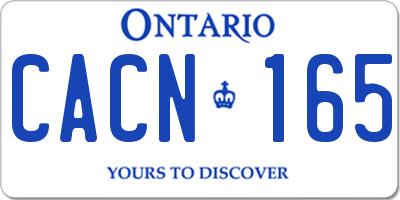 ON license plate CACN165