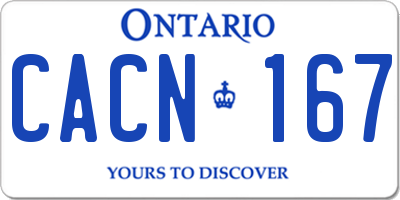 ON license plate CACN167