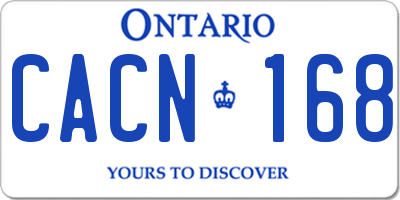 ON license plate CACN168