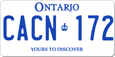 ON license plate CACN172