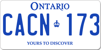 ON license plate CACN173