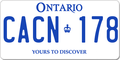 ON license plate CACN178