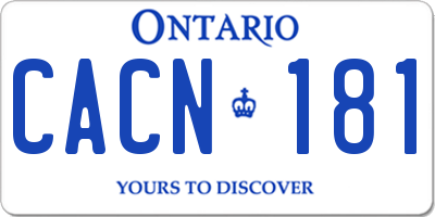 ON license plate CACN181